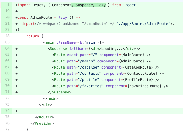 code splitting